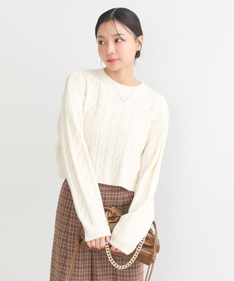 earth music&ecology「ケーブルニットプルオーバー」|ニット・セーター|