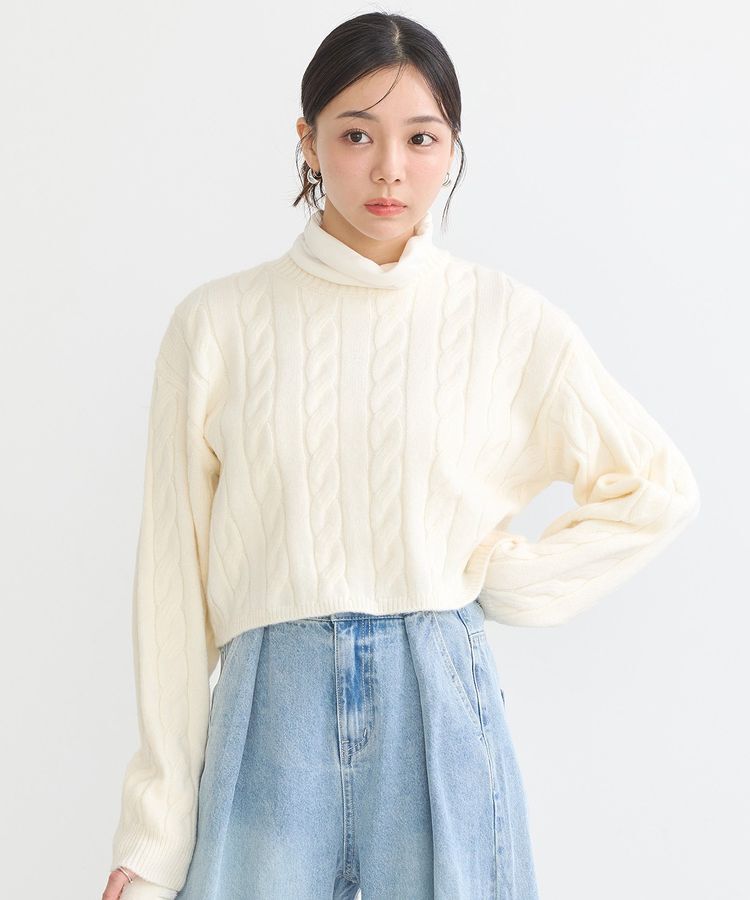 earth music&ecology「ケーブルニットプルオーバー」|ニット・セーター|