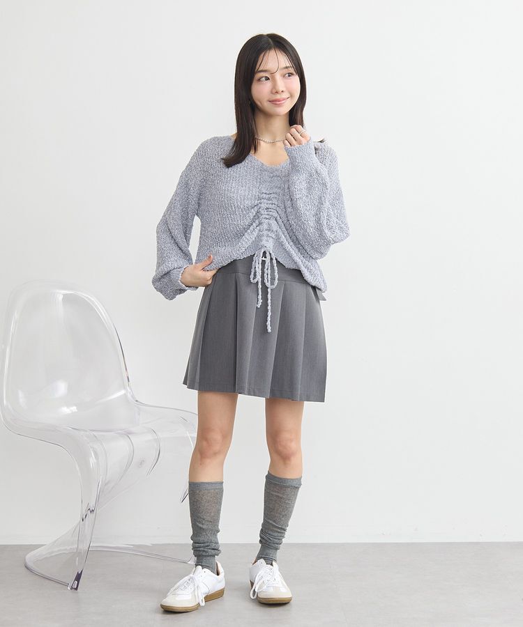 earth music&ecology「ベルト付きプリーツミニスカート」|スカート|