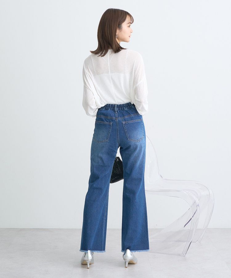 earth music&ecology「フロントシームセミフレアデニムパンツ」|デニム|