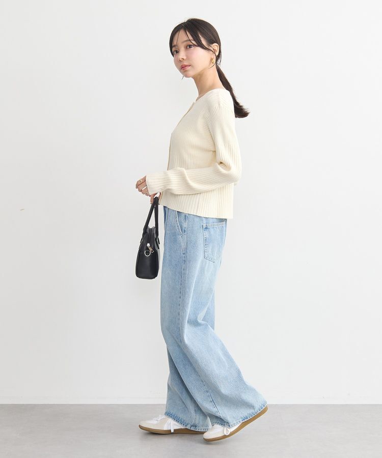 earth music&ecology「シルバープチ釦リブニットカーディガン」|カーディガン|