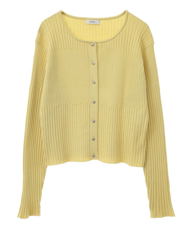 earth music&ecology「シルバープチ釦リブニットカーディガン」|カーディガン|