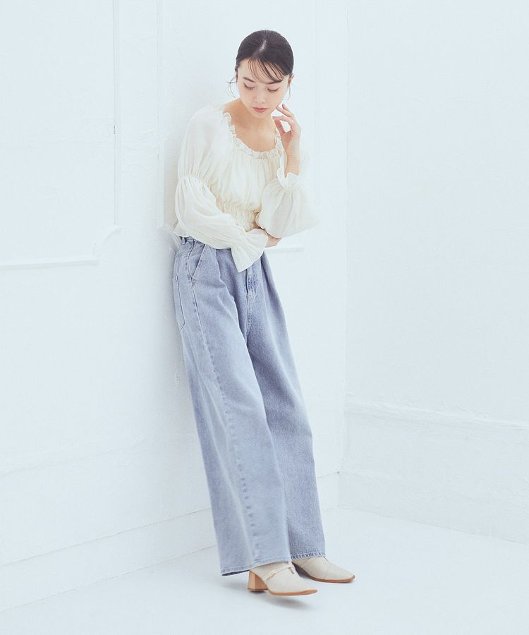 earth music&ecology「タックホックデニムパンツ」|デニム|