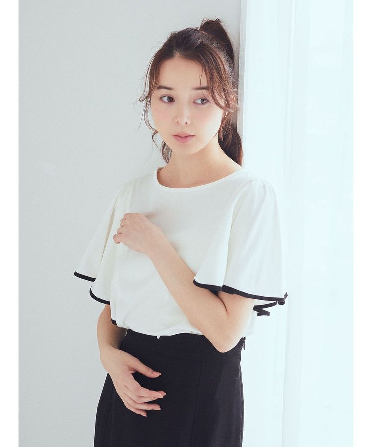 earth music&ecology「パイピングフレアスリーブカットソー」|Tシャツ・カットソー|