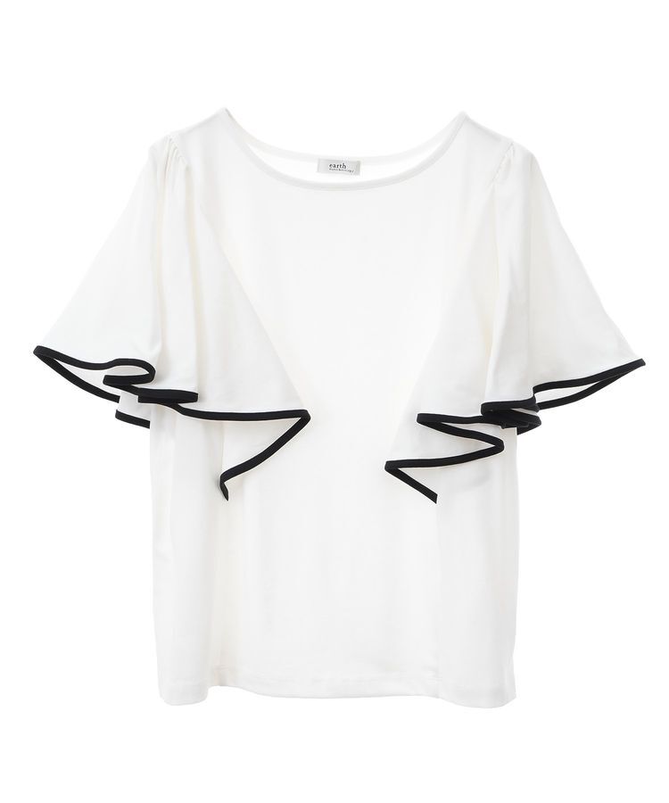 earth music&ecology「パイピングフレアスリーブカットソー」|Tシャツ・カットソー|