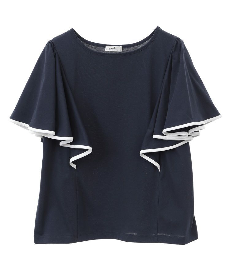 earth music&ecology「パイピングフレアスリーブカットソー」|Tシャツ・カットソー|