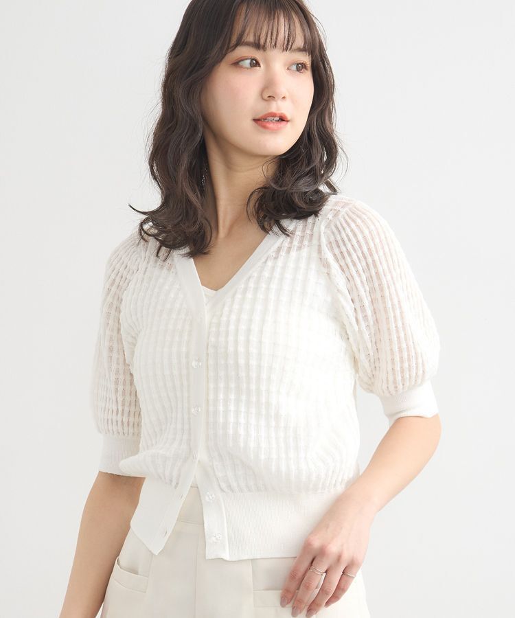 earth music&ecology「シアーチェックカーディガン」|カーディガン|