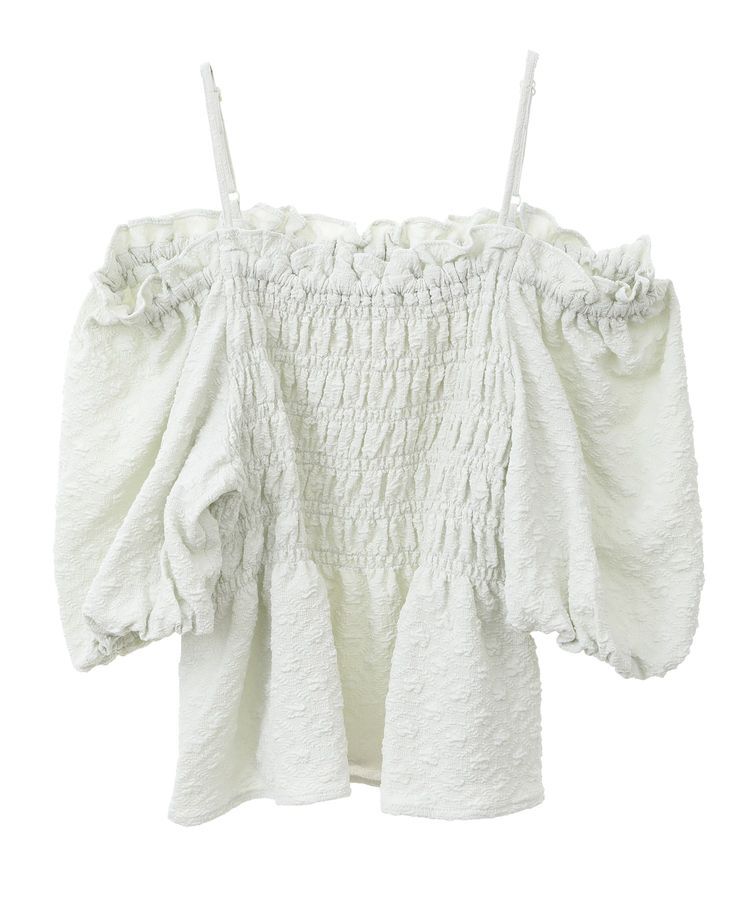 earth music&ecology「2wayオフショルジャガードブラウス」|シャツ・ブラウス|