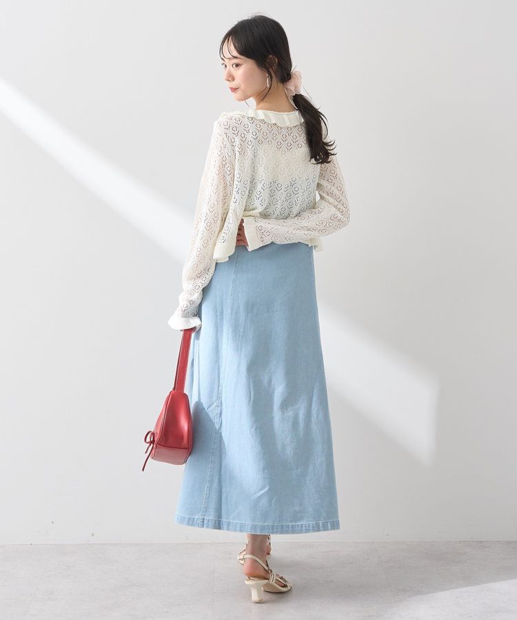 earth music&ecology「フロントボタンデニムキャミドレ」|ワンピース|