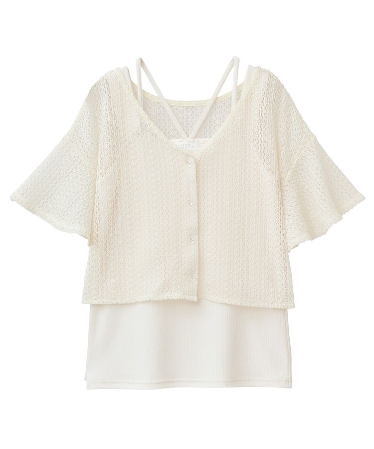 earth music&ecology「SET2点レースカーディガン＋レイヤードインナー」|カーディガン|