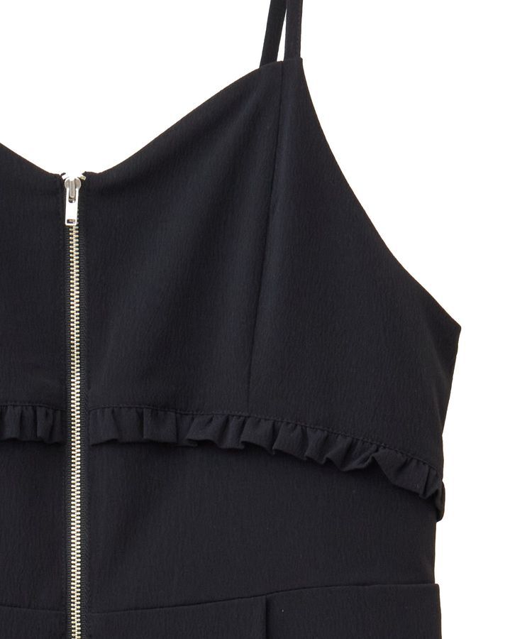 earth music&ecology「ミニフリルフロントジップロンパース」|オールインワン|