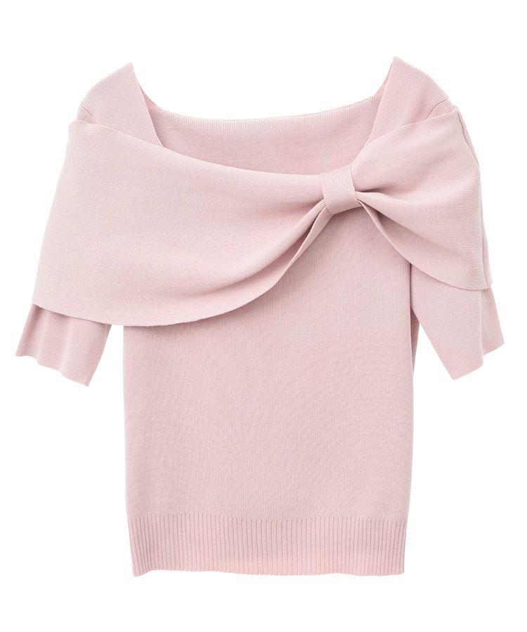 earth music&ecology「リボン半袖ニットプルオーバー」|ニット・セーター|