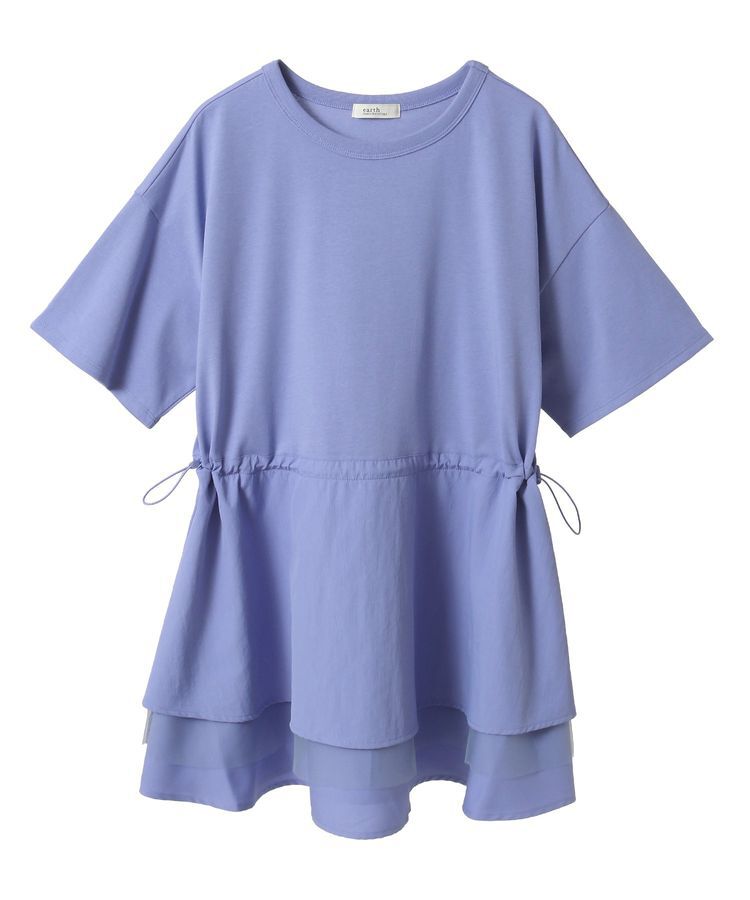 earth music&ecology「異素材ドッキングドロストチュニック」|チュニック|