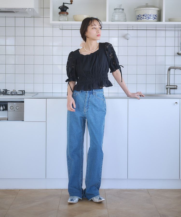 earth music&ecology「透かし花柄ブラウス」|シャツ・ブラウス|