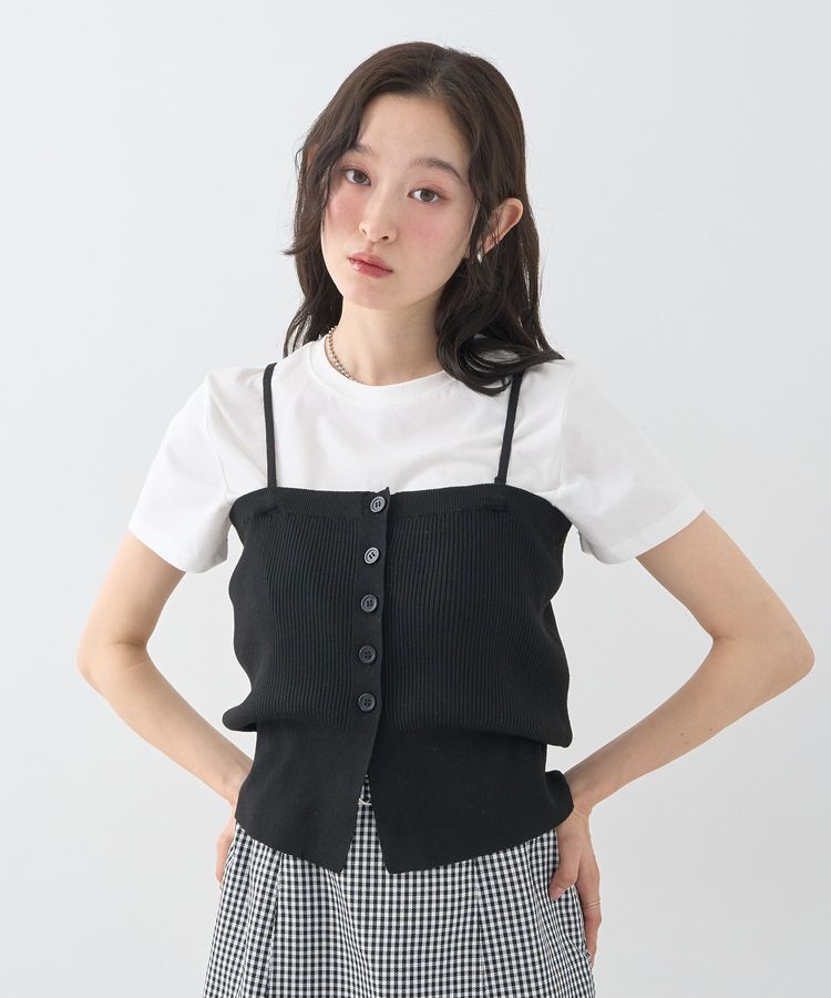 earth music&ecology「SET2点コンパクトTEE＋マルチwayニットビスチェ」|Tシャツ・カットソー|