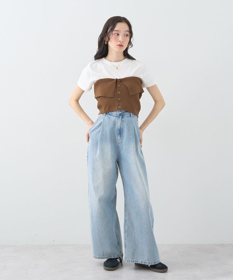 earth music&ecology「SET2点コンパクトTEE＋マルチwayニットビスチェ」|Tシャツ・カットソー|