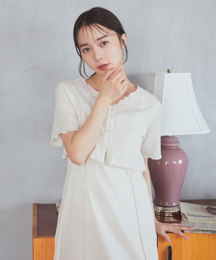 earth music&ecology「SET2点ギャザーカットカーデ＋キャミワンピース」|ワンピース|