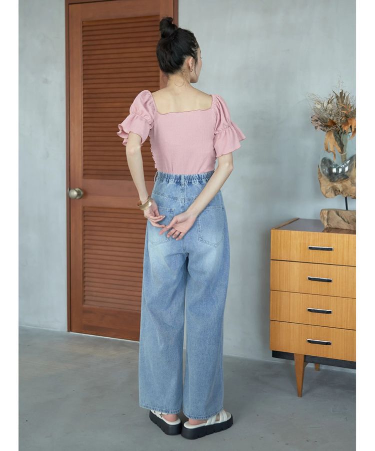 earth music&ecology「タックホックデニムパンツ」|デニム|