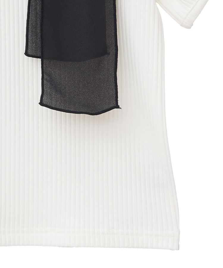 earth music&ecology「アシメ肩リボンカットソー」|Tシャツ・カットソー|