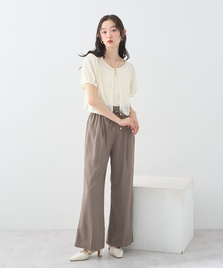 earth music&ecology「フラワーコード刺繍カーディガン」|カーディガン|