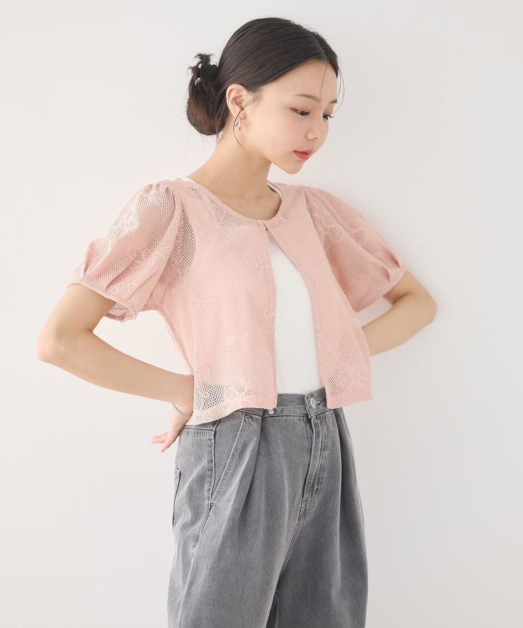 earth music&ecology「フラワーコード刺繍カーディガン」|カーディガン|