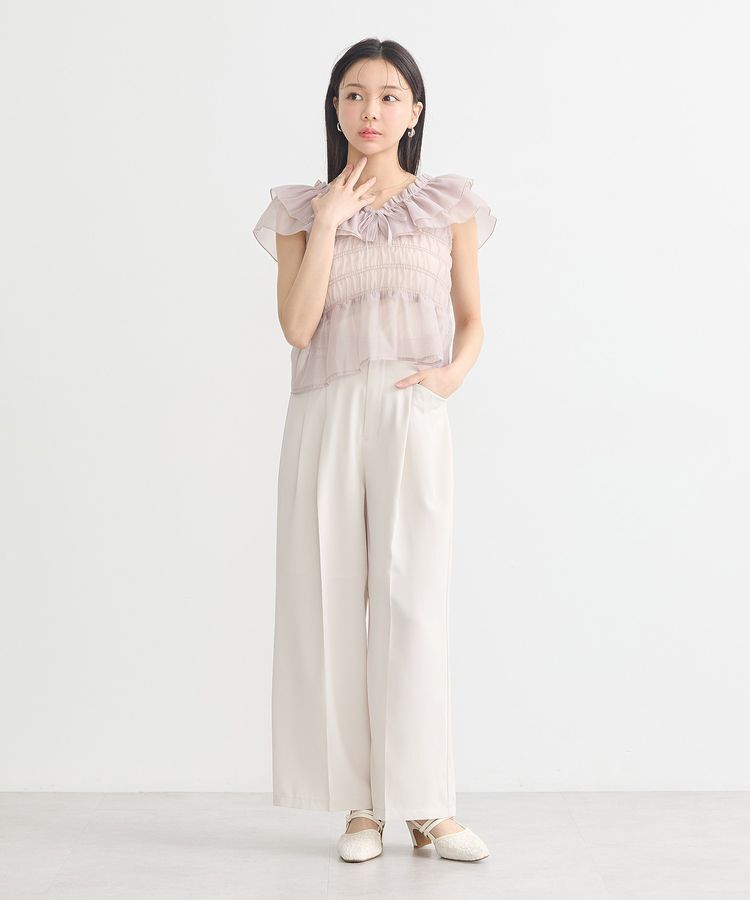 earth music&ecology「ダブルフリルノースリブラウス」|シャツ・ブラウス|