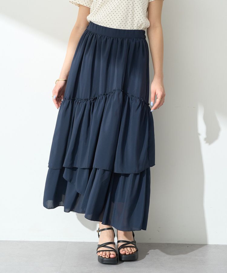 earth music&ecology「ティアードヘムフレアスカート」|フレア|