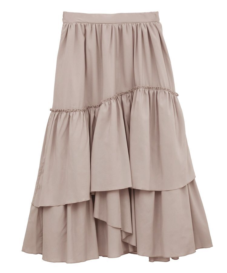 earth music&ecology「ティアードヘムフレアスカート」|フレア|Beige