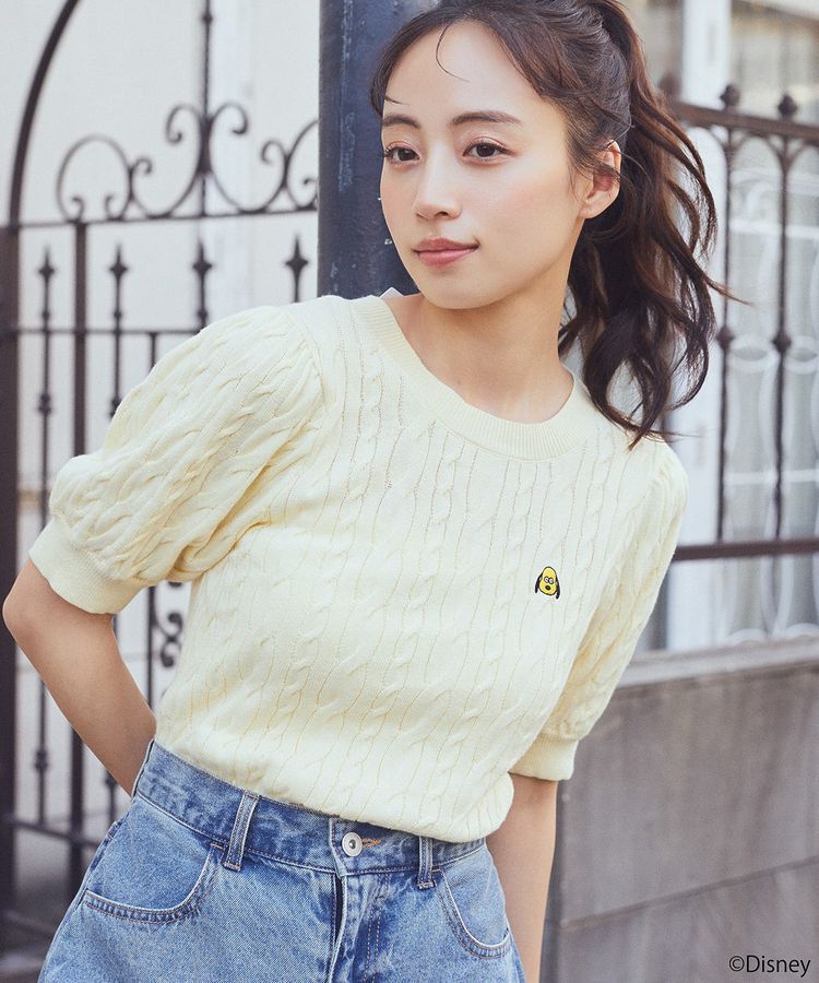 earth music&ecology「<Disney>松本セイジ 刺繍ニット」|ニット・セーター|Yellow