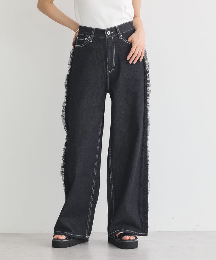 earth music&ecology「サイドチュールデニムパンツ」|デニム|