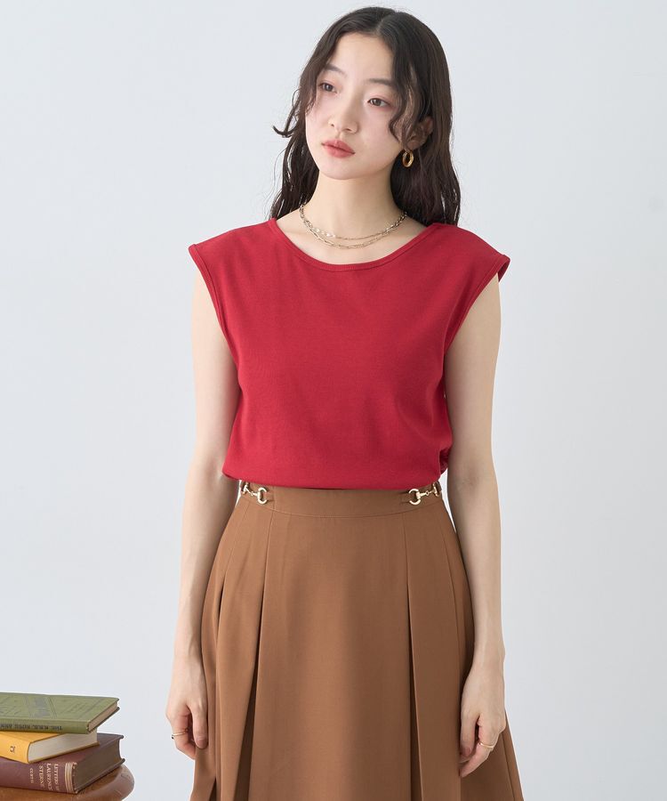 earth music&ecology「前後2wayステッチリブタンクトップ」|キャミソール|Red