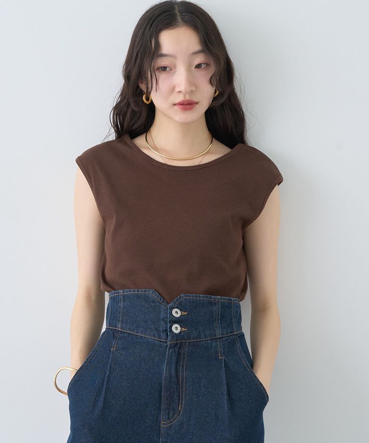 earth music&ecology「前後2wayステッチリブタンクトップ」|キャミソール|Brown