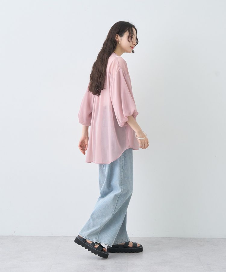 earth music&ecology「バルーンスリーブシアーシャツ」|シャツ・ブラウス|