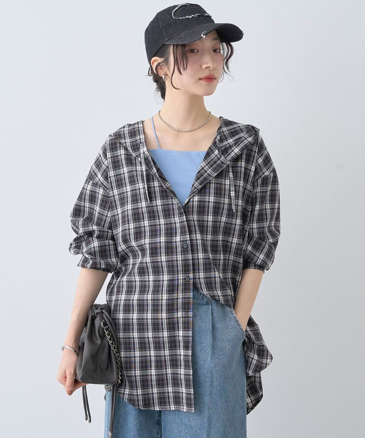 earth music&ecology「フーディーチェックシャツ」|シャツ・ブラウス|