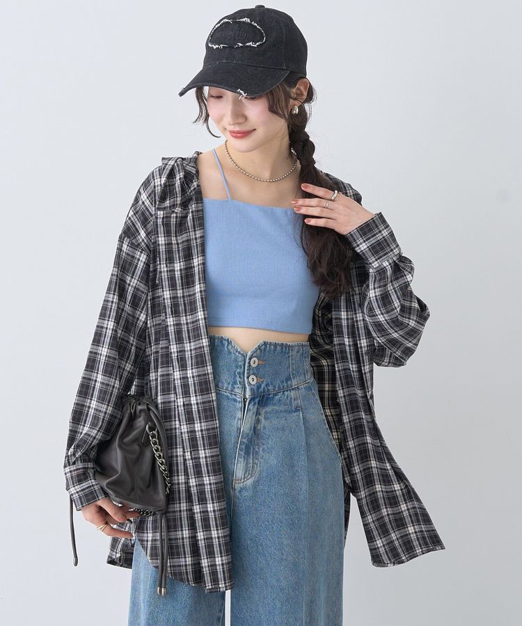 earth music&ecology「フーディーチェックシャツ」|シャツ・ブラウス|