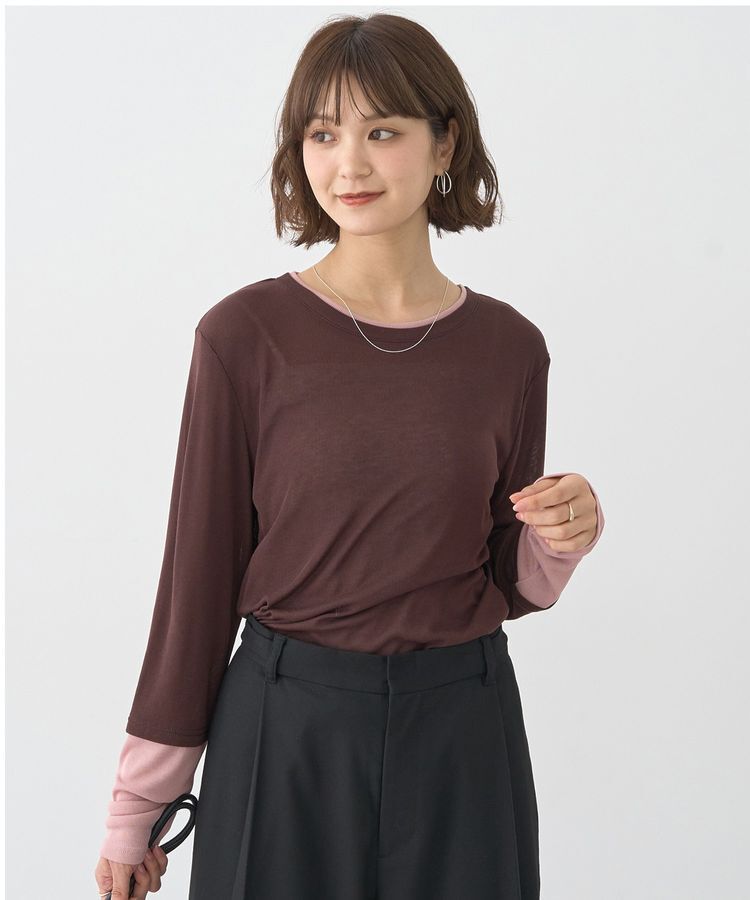 earth music&ecology「レイヤードシアープルオーバー」|Tシャツ・カットソー|