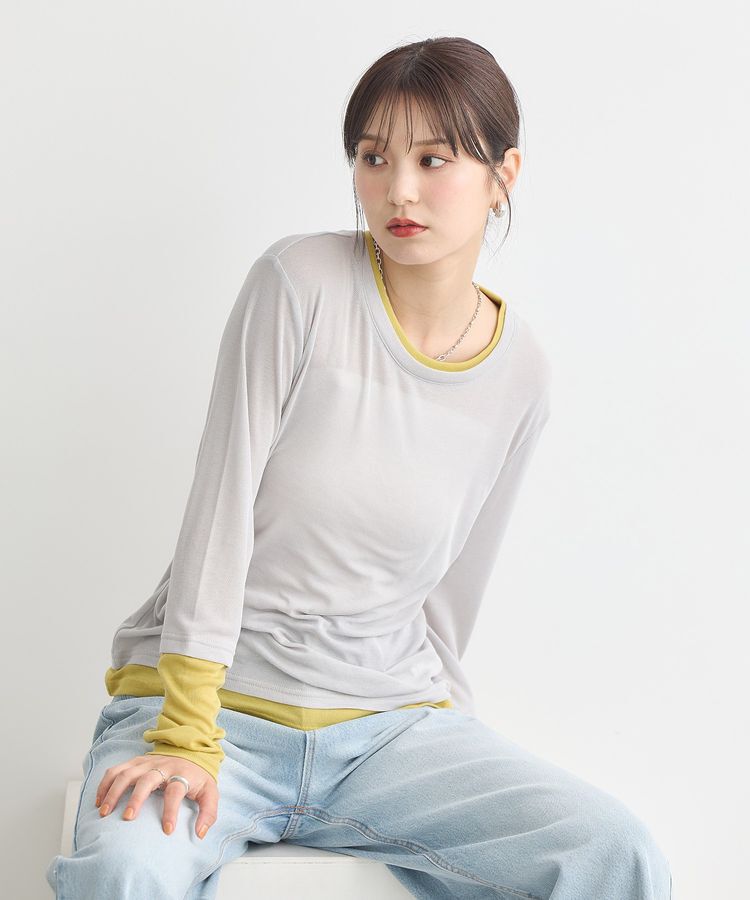 earth music&ecology「レイヤードシアープルオーバー」|Tシャツ・カットソー|