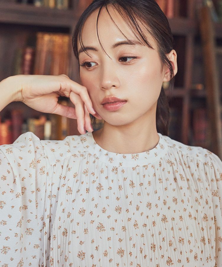 earth music&ecology「マジョリカプリーツ半袖ブラウス」|シャツ・ブラウス|