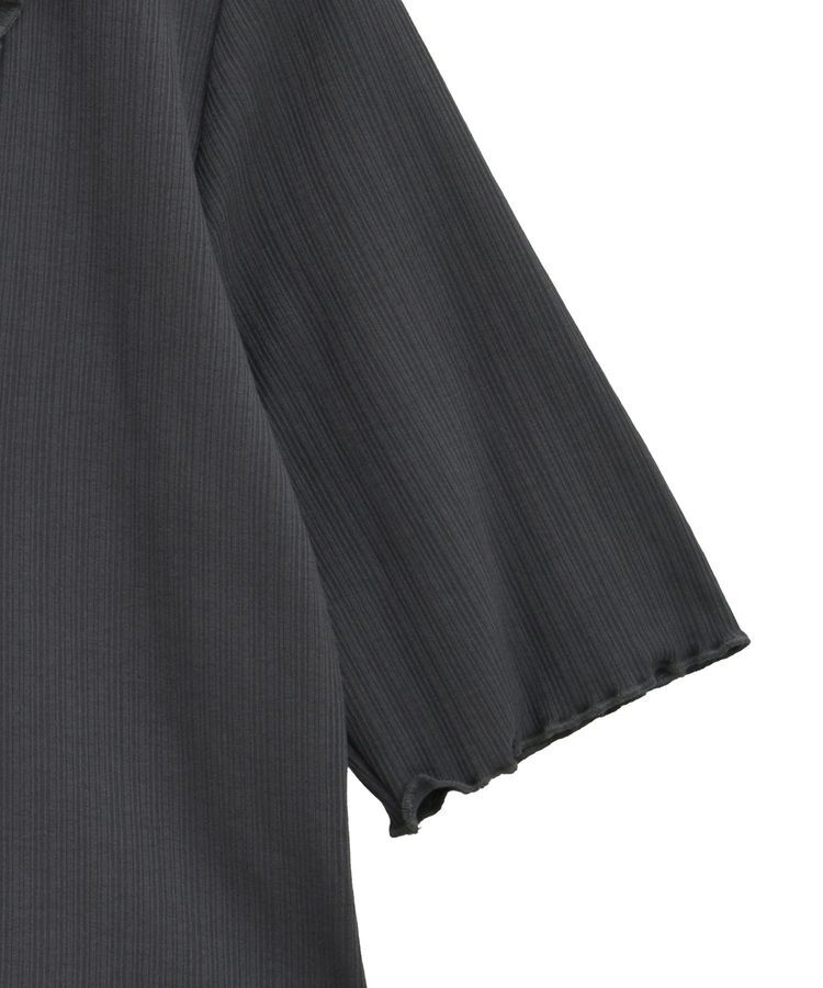 earth music&ecology「フリルカットリブカーディガン」|Tシャツ・カットソー|