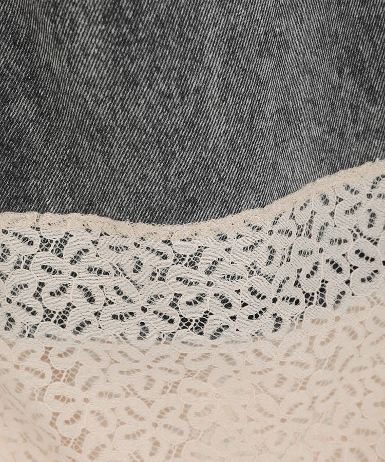 earth music&ecology「裾レースデニムパンツ」|デニム|
