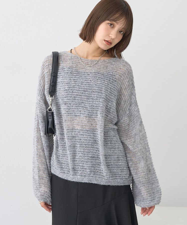 earth music&ecology「ふんわりシアープルオーバー」|ニット・セーター|