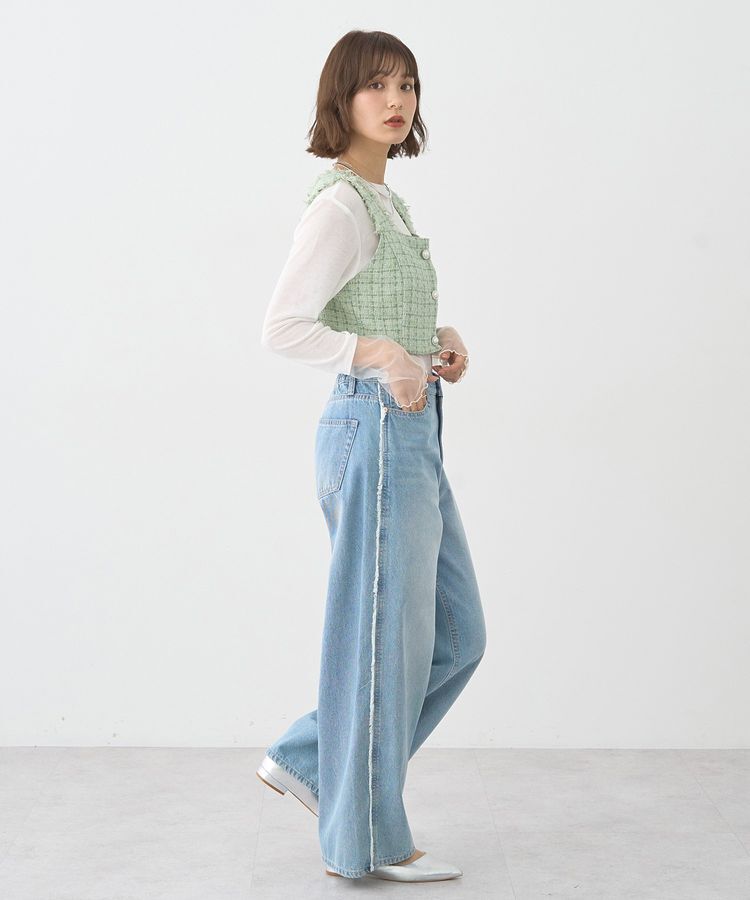 earth music&ecology「フリンジツイードビスチェ」|ベスト・ジレ|