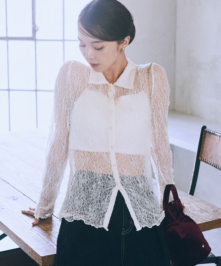 earth music&ecology「ストレッチレースシャツ」|シャツ・ブラウス|