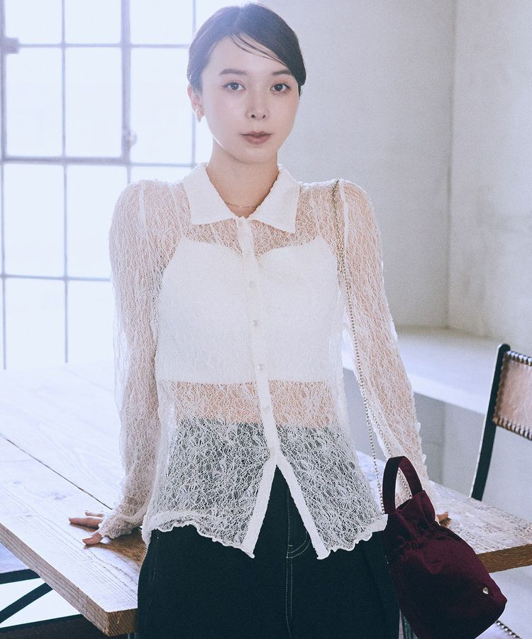 earth music&ecology「ストレッチレースシャツ」|シャツ・ブラウス|