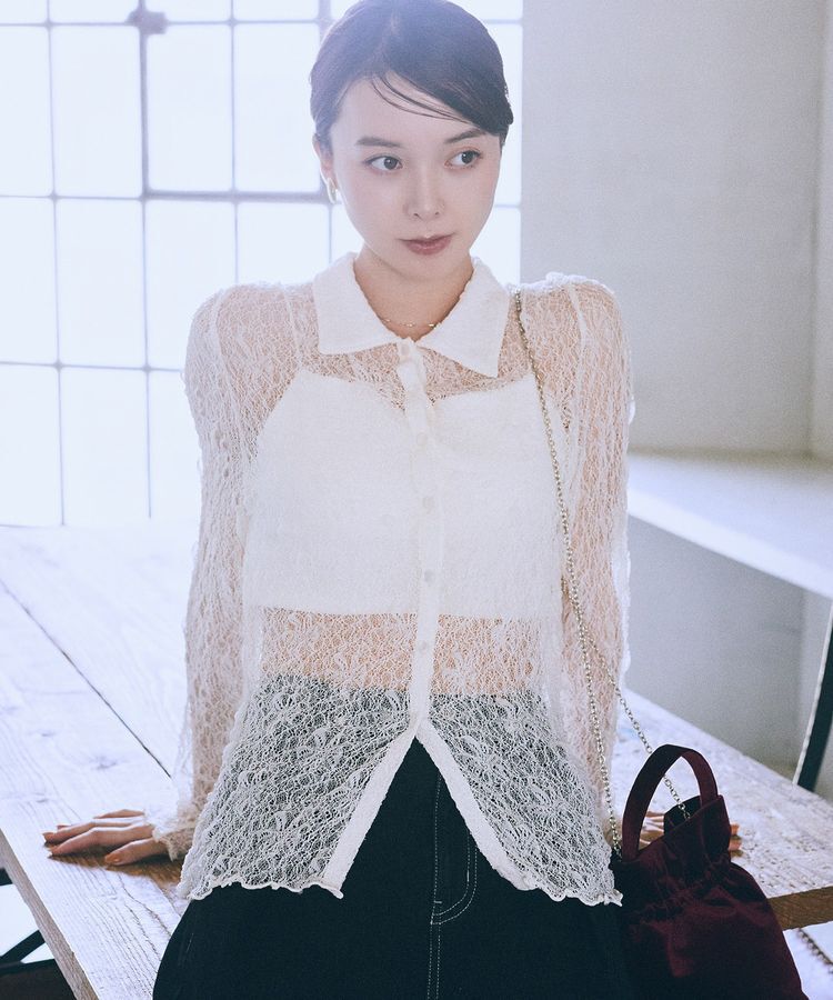 earth music&ecology「ストレッチレースシャツ」|シャツ・ブラウス|