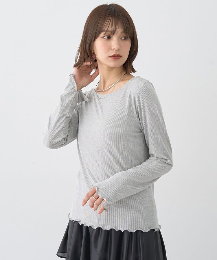 earth music&ecology「ラメテレコボートネックプルオーバー」|Tシャツ・カットソー|