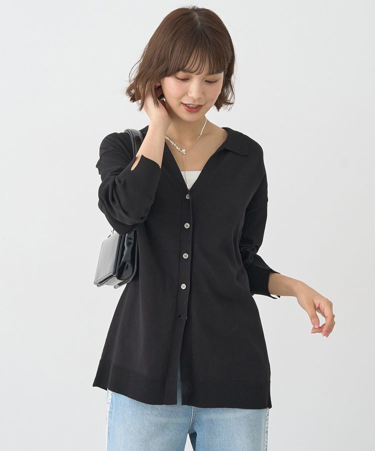 earth music&ecology「袖口スリットスキッパーカーディガン」|カーディガン|