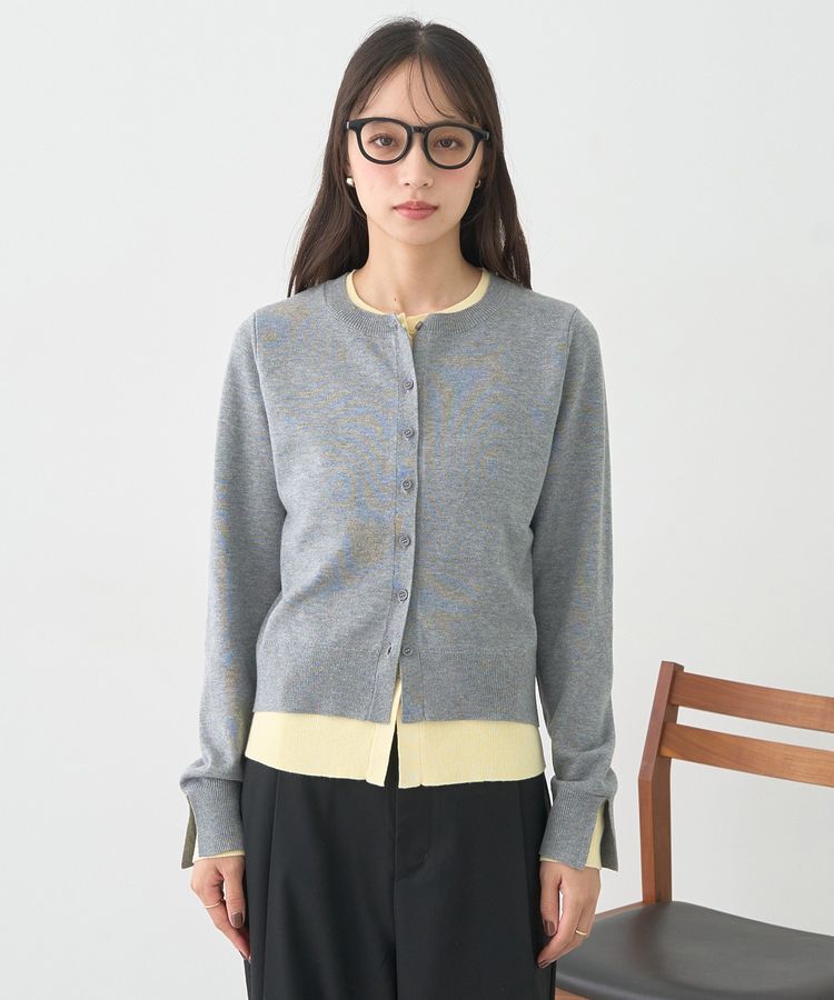 earth music&ecology「バイカラーレイヤード風カーディガン」|カーディガン|