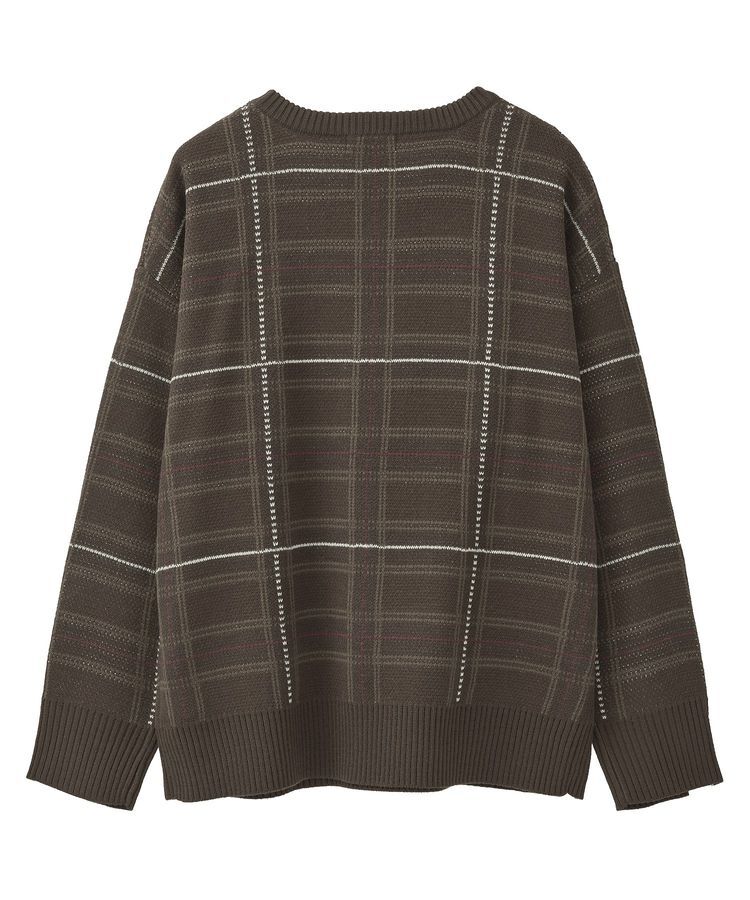 earth music&ecology「チェックジャガードニットプルオーバー」|ニット・セーター|