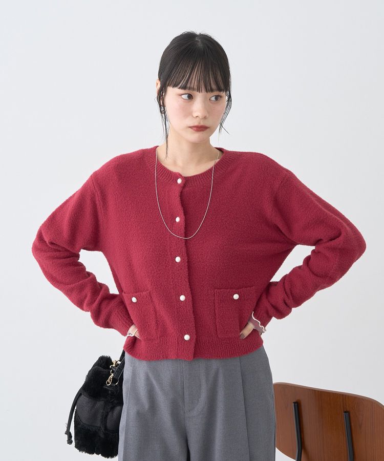 earth music&ecology「パウダーシャギークルーネックカーディガン」|カーディガン|
